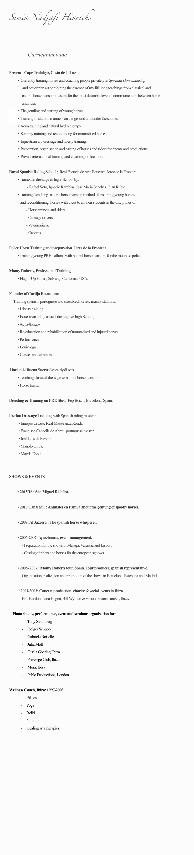 Simin Nadjafi Hinrichs             Curriculum vi